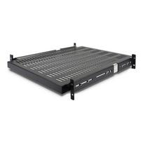 StarTech.com 2U Sliding Server Rack Mount Shelf – 20 to 30in Adjustable Mounting Depth – Vented – 50lb – Heavy-Duty Universal 19” Rack Shelf for Equipment Rack – 24in Deep