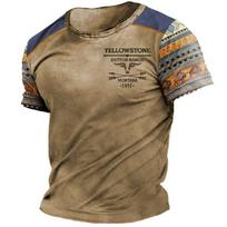 Vintažiniai Yellowstone 3D spausdinimo Harajuku trumparankoviai marškinėliai Laisvi gatvės drabužių megztiniai vyriški T-shirtai 6XL