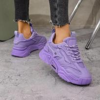 Vasaros moteriški platforminiai batai Laisvalaikio sportiniai batai Universalūs minkštu padu Kvėpuojantys bėgimo bateliai Kedai Moterims Zapatos De Mujer 35 violetinė