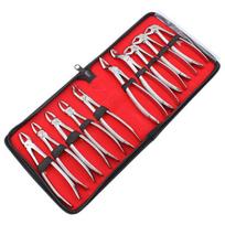 10 vnt. Suaugusiųjų nerūdijančio plieno dantų rovimo žnyplių rinkinys Dantų chirurginių dantų rovimo žnyplių rinkinys 10pcs Adults red