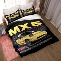 Miata MX-5 NA Racing Animacinis JDM Automobilio Drift Patalynės Komplektas, Antklodės Užvalkalas Patalynės Komplektas Antklodės Užvalkalas, Karališkas Karalienės Dvigulis Dydis Berniukams Mergaitėms Suaugusiems 155x215cm 3pcs