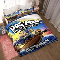 3D animacinis šuo žmogus paklodės užvalkalas pagalvės užvalkalas patalynės komplektas Dav Pilkey suaugusiems berniukams mergaitėms miegamojo dekoravimas Viengulis dvigulis dydis 100x135cm