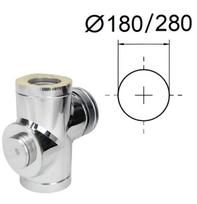 Izoliuotas trišakis 90° su priešinga revizija ir adapteriu. D-180/280 mm.