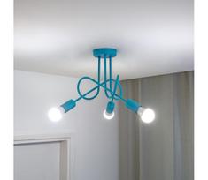 LED vaikams skirtas prie lubų montuojamas šviestuvas OXFORD 3xE27/15W/230V mėlynas