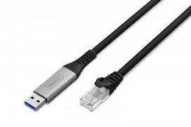 Digitus | USB-A - RJ45 Ethernet cable, 1Gbit/s, 3m | AK-300600-030-S | USB-A to RJ45