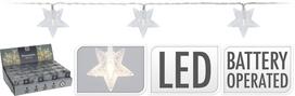 Elektrinė girlianda STARS, 10 LED, šiltai baltos sp., (elementai 2xAA neįeina), 1,25m + 30cm