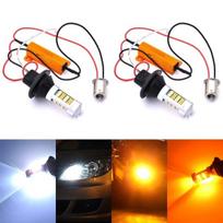 2x LED lemputės PY21W, BAU15S 12-18V CANBUS krypties + dienos DRL