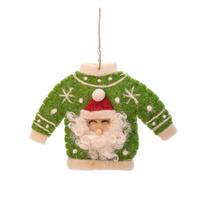 Iš tekstilės rankų darbo eglutės papuošimas 12 cm Santa Jumper – Sass & Belle