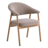 Smėlio spalvos iš ąžuolo masyvo valgomojo kėdžių komplektas su porankiais 2 vnt. Elk – Unique Furniture
