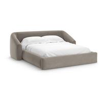 Šviesiai rudos spalvos dvigulė lova audiniu dengta su sandėliavimo vieta su lovos grotelėmis 140x200 cm Campi – Cosmopolitan Design