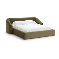 Žalios spalvos dvigulė lova audiniu dengta su sandėliavimo vieta su lovos grotelėmis 140x200 cm Campi – Cosmopolitan Design