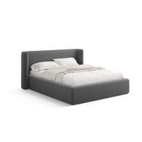 Pilkos spalvos dvigulė lova audiniu dengta su sandėliavimo vieta su lovos grotelėmis 180x200 cm Jason – Windsor & Co Sofas