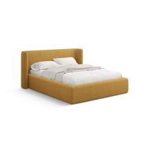Garstyčių spalvos dvigulė lova audiniu dengta su sandėliavimo vieta su lovos grotelėmis 180x200 cm Jason – Windsor & Co Sofas