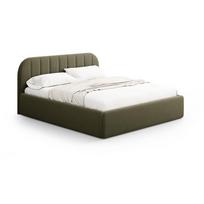 Žalios spalvos dvigulė lova audiniu dengta su sandėliavimo vieta su lovos grotelėmis 200x200 cm Juno – Windsor & Co Sofas