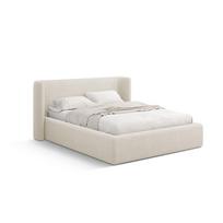 Kreminės spalvos dvigulė lova audiniu dengta su sandėliavimo vieta su lovos grotelėmis 140x200 cm Jason – Windsor & Co Sofas