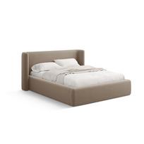 Šviesiai rudos spalvos dvigulė lova audiniu dengta su sandėliavimo vieta su lovos grotelėmis 160x200 cm Jason – Windsor & Co Sofas