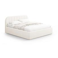 Dramblio kaulo spalvos dvigulė lova audiniu dengta su sandėliavimo vieta su lovos grotelėmis 200x200 cm Juno – Windsor & Co Sofas