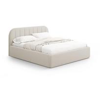 Smėlio spalvos dvigulė lova audiniu dengta su sandėliavimo vieta su lovos grotelėmis 180x200 cm Juno – Windsor & Co Sofas