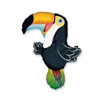 Folinis forminis balionas tropikų paukštis Tukanas „Toucan“ (35×26cm), daugiaspalvis