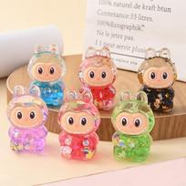 Naujas Labubu Mielas Aliejaus Srauto Smėlio Papuošalas Super Mielas Sprogstančio Blykstelėjimo Animacinis Srauto Smėlio Papuošalas Oil filled ornament