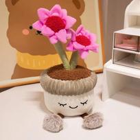 Kawaii pliušiniai augalai Gyvas vazoninis augalas pliušinė lėlė Kalija Kaktusas Mažas rožinis gėlė Saulėgrąža Pagalvės žaislas Dekoras 30cm