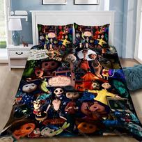 Animacinis antklodės užvalkalas, pagalvės užvalkalas, patalynės komplektas suaugusiems berniukams C-coraline, mergaitėms, miegamojo dekoracija, vaikų dovana, viengulis, dvigulis, didelis dydis EU Single 90x200cm