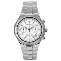 Bulova Classic Precisionist Chronograph Nerūdijančio plieno Sidabrinis ciferblatas Kvarcinis 96B408 100M Vyriškas laikrodis sidabras