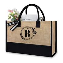 A Fashionable and Simple Letter-shaped Tote Bag with A Large Capacity Hand-held Jute Bag 43*17*30cm