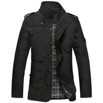 Vyriškos striukės su vėjeliu Anglijos stilius Slim Fashion Vyriška striukė laisvalaikio apranga Polo Patogus paltas Reikalingas pavasario paltas M juoda