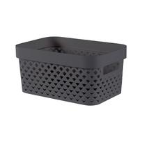 Tamsiai pilkos spalvos iš plastiko daiktadėžė 26x17,5x12 cm Pure – Curver