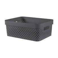 Tamsiai pilkos spalvos iš plastiko daiktadėžė 36x27x14 cm Pure – Curver