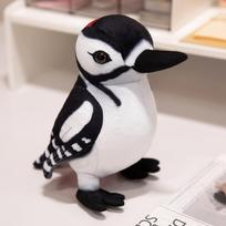 20/25cm Realistiški paukščių pliušiniai žaislai Simuliacija Genys Pliušinė įdaryta lėlė Kawaii Namų dekoras Mielos gimtadienio Kalėdų dovanos vaikams 20cm juoda