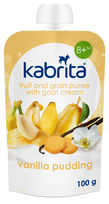 KABRITA® vaisinė tyrelė su grūdais ir ožkos pieno grietinėle VANILINIS PUDINGAS, 8 mėn.+, 100 g., 192