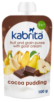 KABRITA® vaisinė tyrelė su grūdais ir ožkų pieno grietinėle KAKAVINIS PUDINGAS, 9 mėn.+, 100 g., 193