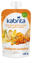 KABRITA® vaisinė tyrelė su grūdais ir ožkos pieno grietinėle ĮVAIRIŲ GRŪDŲ PUDINGAS, 6 mėn.+, 100 g., 191