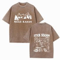 Noah Kahan Stick Season Marškinėliai Vintage Harajuku Vasariniai Unisex Apvalia Kaklo Iškirpte Trumpomis Rankovėmis Reguliaraus Kirpimo Medvilniniai Marškinėliai Su Spaudiniais S