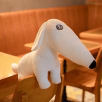 40/60CM Kawaii Ilgauodegis Šuo Pliušiniai Žaislai Borzojus Šuo Pliušinis Žaislas Minkštas Šuniukas Pliušas Vaikams Mergaitėms Berniukams Kūdikio Gimtadienio Dovana 25x40cm balta