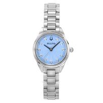 „Bulova Sutton Diamond Accents“ nerūdijančio plieno šviesiai mėlynas kvarcinis ciferblatas 96P250 moteriškas laikrodis šviesiai mėlyna spalva