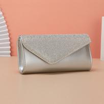 European-American Rhinestone Evening Clutch: Women's Luxurious Single Shoulder Bag sidabras