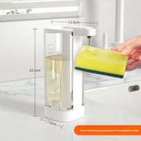 2025 Automatinis indukcinis muilo dozatorius 500 ml virtuvei, voniai, montuojamas ant sienos, didelės talpos 500ml + 4 gears balta