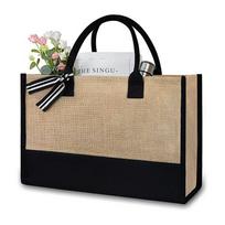 Fashionable and Simple Letter-shaped Tote Bag, Portable Large-capacity Jute Tote Bag, Ladies' Hand and Shoulder Bag 43*17*30cm