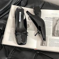 Thick heel with skirt square head Mary Jane sandals women's outer wear summer new high-end bag head sandals 35 juoda