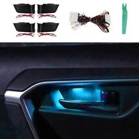 Rifoda Toyota RAV4 50 serijos vidinė durų rankena, LED atmosferos apšvietimas, specialus dizainas, durys mėlyna