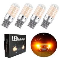 Aokyoung T20 LED Posūkio signalas T20 LED, Vieno gintaro spalvos, Oranžinis, Gnybtinis pagrindas, 7440 W21W, T20 Single 7440 W21W WY21W oranžinė