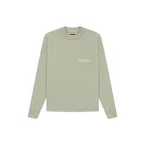 Fear of God Essentials SS22 ilgomis rankovėmis marškinėliai su pūsto logotipu ant krūtinės Vyriški viršutiniai drabužiai Jūros putų pilkai žali FOG-SS22-144 XL white