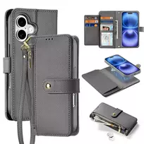 Dux Ducis Lawa Leather dėklas skirtas Apple iPhone 16 – pilkos spalvos