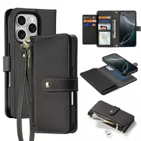 Dux Ducis Lawa Leather dėklas skirtas Apple iPhone 16 Pro Max – juodos spalvos