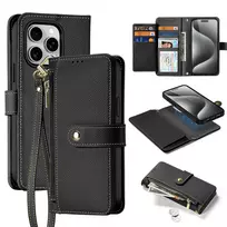 Dux Ducis Lawa Leather dėklas skirtas Apple iPhone 15 Pro – juodos spalvos