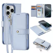Dux Ducis Lawa odinis dėklas, skirtas iPhone 16 Pro Max su nuimama magnetine pinigine – mėlynos spalvos