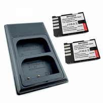 2x Panasonic akumuliatorius DMW-BLF19 1860 mAh+ dvigubas pakrovėjas